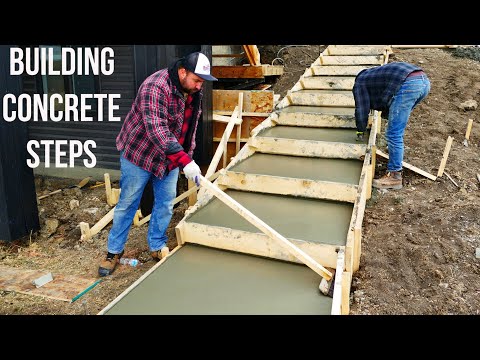 Construction of Concrete Stairway Start to Finish [ASMR]