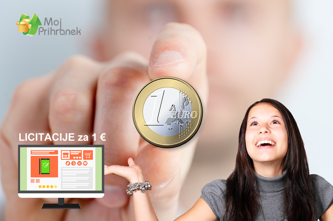 Licitacije na portalu MojPrihranek za 1 €