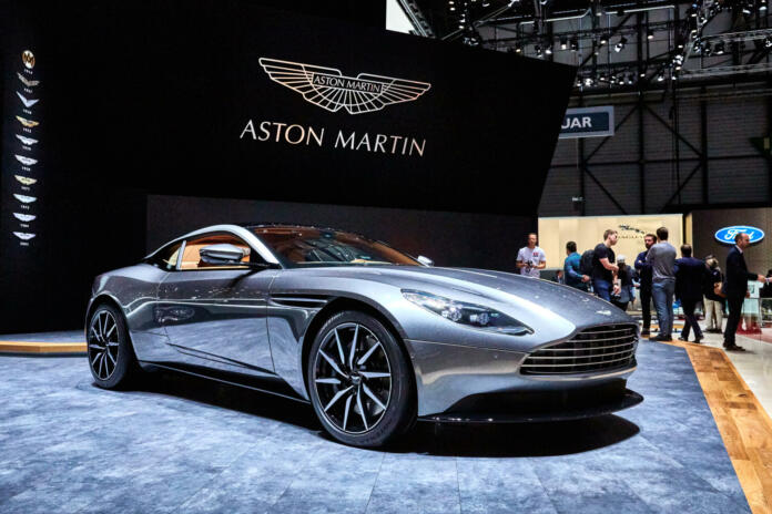 Geneva, Switzerland - March 2, 2016: 2016 Aston Martin DB11 presented on the 86th Geneva Motor Show in the PalExpo