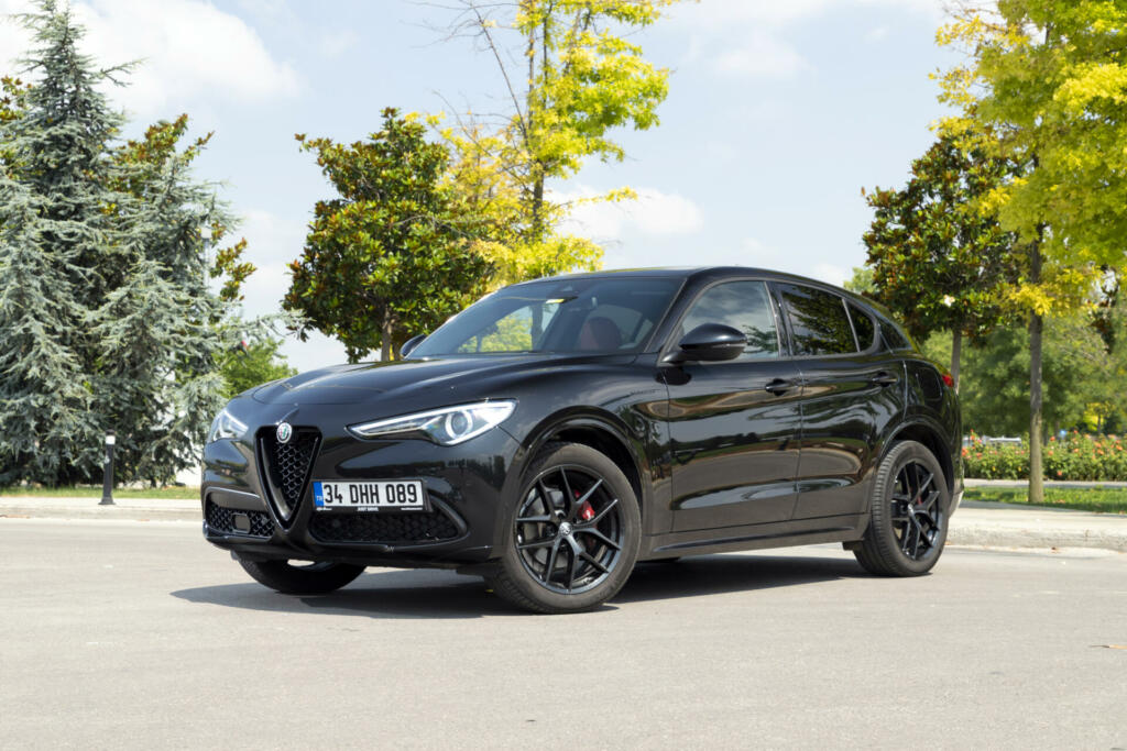Istanbul, Turkey - July 13 2021 : New Alfa Romeo Stelvio is the new optimal performance and utility SUV. It is parked for photoshoot.
