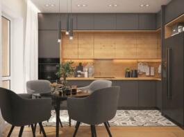 kitchen, loft, strict style