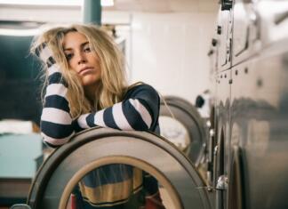 people, woman, stripes