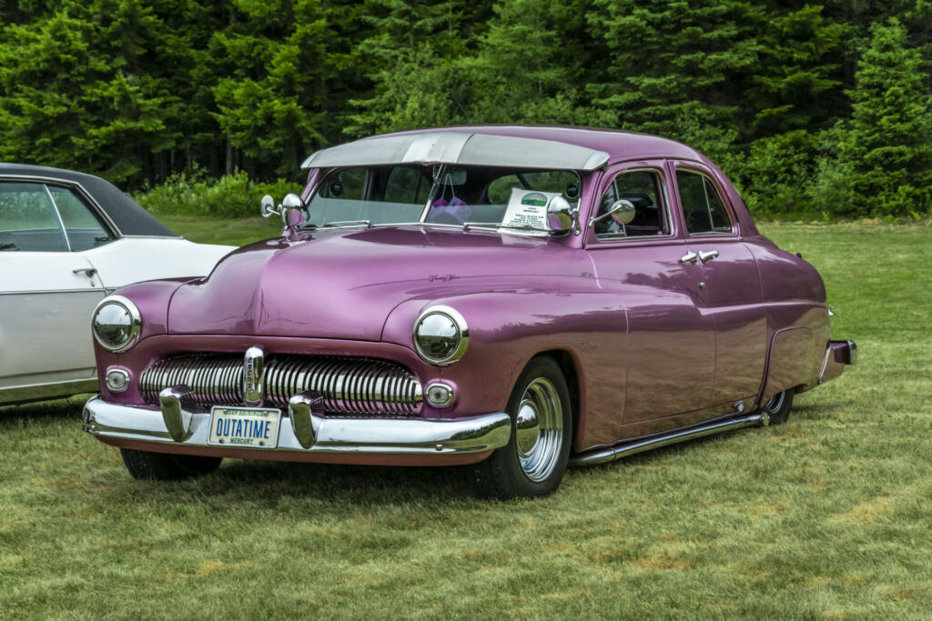 Saint John, New Brunswick, Canada - July 18, 2015: A mildly customized 1949 Mercury 4 door sedan at Outkast Car Club's Annual car show in Saint John, New Brunswick.