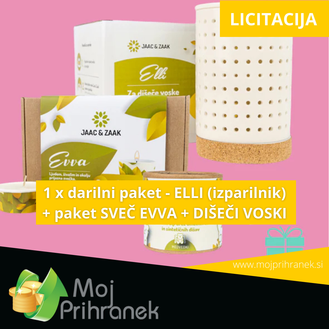 1 x darilni paket - ELLI (izparilnik) + paket sveč EVVA + dišeči voski