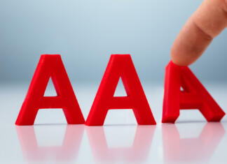 Potrjeni bonitetni oceni Slovenije Credit Rating Decrease From AAA to AA Concept