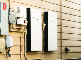 Austin , Texas , USA - January 26th 2020: Tesla Powerwall Home battery storage connecting home energy storage with solar panels and powering the grid with a self sustaining future