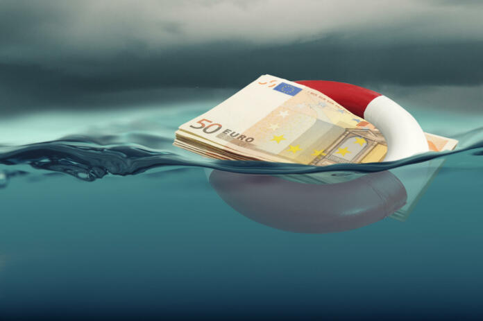 Euro rescue concept - bank note modified