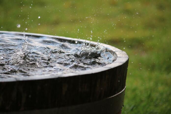 falling rain in a barrel