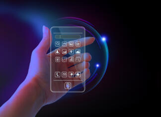 Kakšen mobilni telefon bo v vašem žepu leta 2036? Artificial Intelligence, Meta Department, Screen Transparent, Artificial Intelligence, Holding, Mobile phone, Virtual Interface Screen