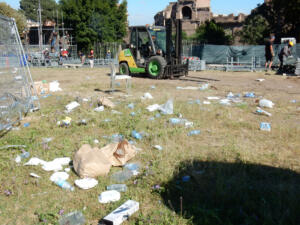 Rome, Lazio, Italy - May 2, 2017: Piazza San Giovanni after the May Day Concert