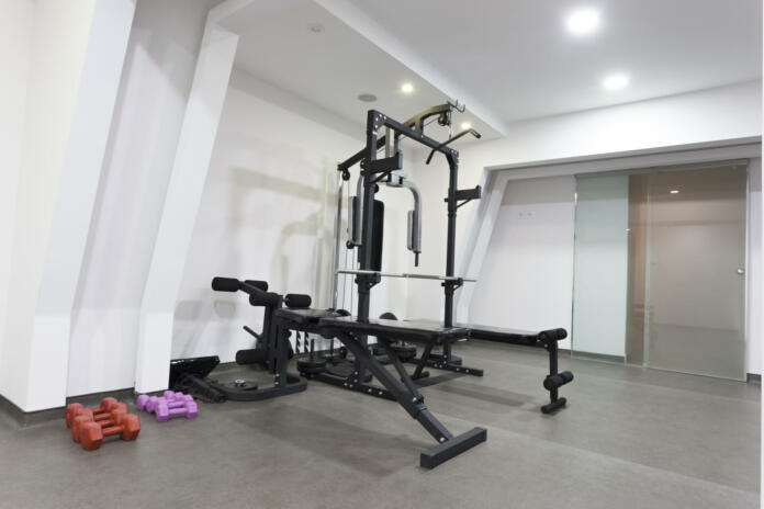 Exercise equipment in private gym