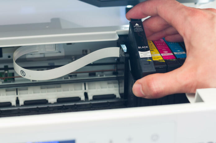 Third party printer cartridge in the hand