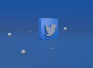 Twitter z novimi omejitvami za uporabnike Twitter 3D Logo 3D render image Illustration