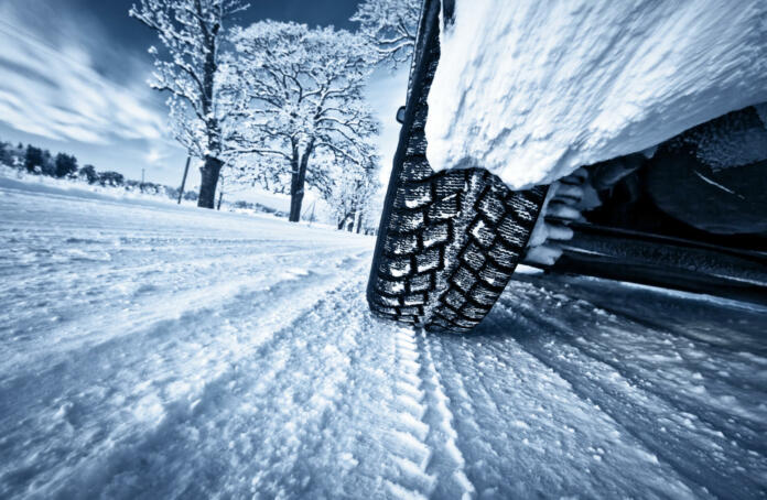 Low angle view to car tires.