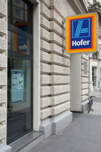 Vienna, Austria - September 7, 2011: Hofer store on September 7, 2011 in Vienna. Hofer is a brand of Aldi supermarket group which exists since 1960 and had 53 billion Euro revenue in 2009.