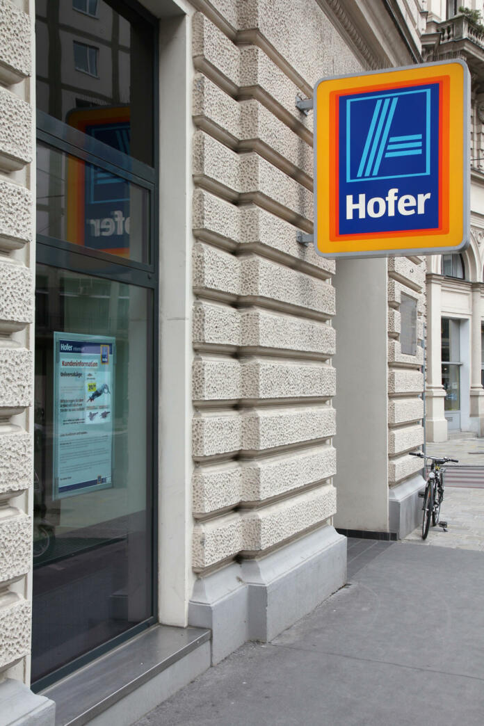 Vienna, Austria - September 7, 2011: Hofer store on September 7, 2011 in Vienna. Hofer is a brand of Aldi supermarket group which exists since 1960 and had 53 billion Euro revenue in 2009.