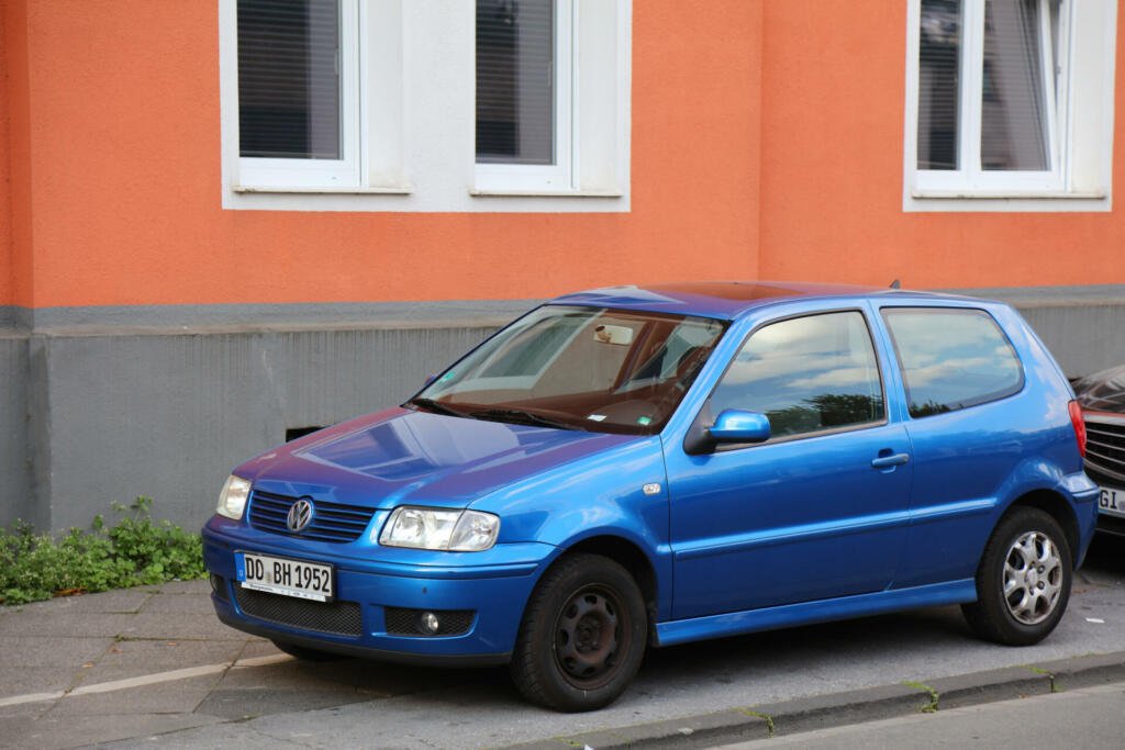 Volkswagen Polo compact economy hatchback car parked in Germany. There were 45.8 million cars registered in Germany (as of 2017).
