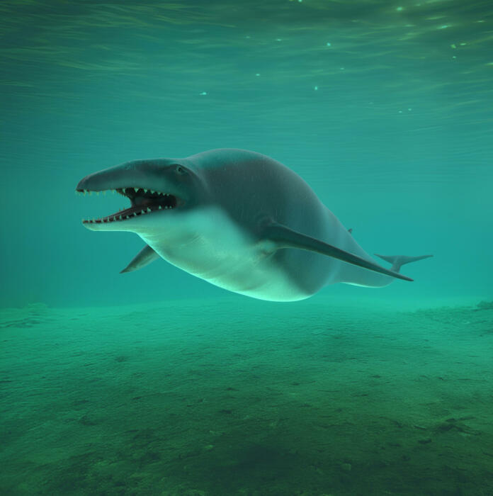 3d illustration of a basilosaurus (prehistoric whale)