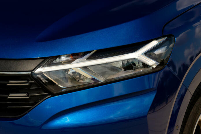 Istanbul, Turkey- August 5 2022: Dacia Sandero is a subcompact car produced jointly by the French manufacturer Renault.