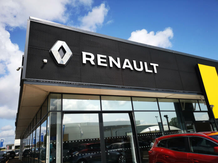 Cardiff, UK: August 19, 2019: Renault Car Dealership. Groupe Renault is a French multinational automobile manufacturer established in 1899.