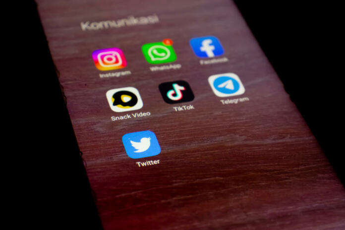 West Kutai, East Kalimantan, Indonesia - 23 October 2022 - social media application on mobile