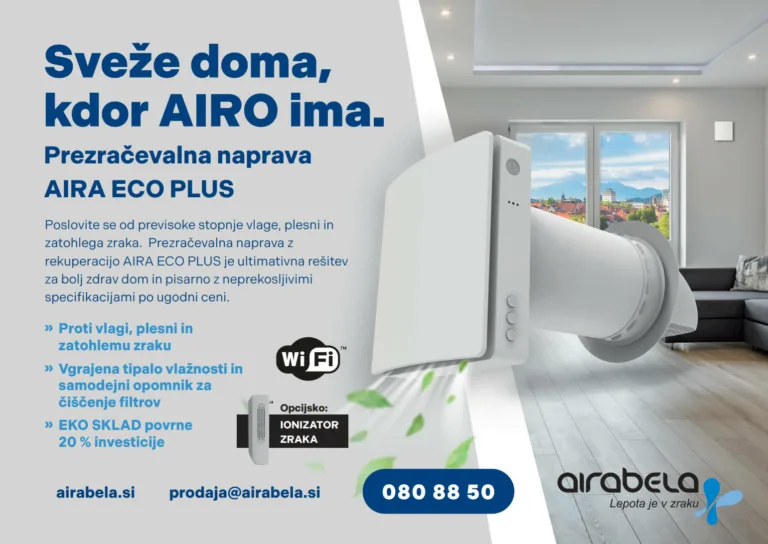 Sveže doma, kdor AIRO ima. Prezračevalna naprava AIRA ECO PLUS