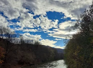 Iz potoka domov prinesla kamen in z njim podprla vrata: ni vedela, da je vreden milijon €, tako izgleda! A view of the river and sky