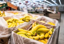 Če vidite takšne banane, jih nikar ne kupujte! Lahko resno škodijo vašemu zdravju … Boxes With Fresh Ripe Bananas In Supermarket