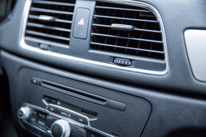 Car front panel. Car interior