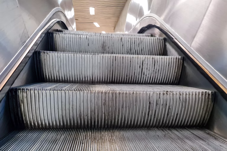Steps, Escalator, Moving Up, Public Transportation, Subway Station