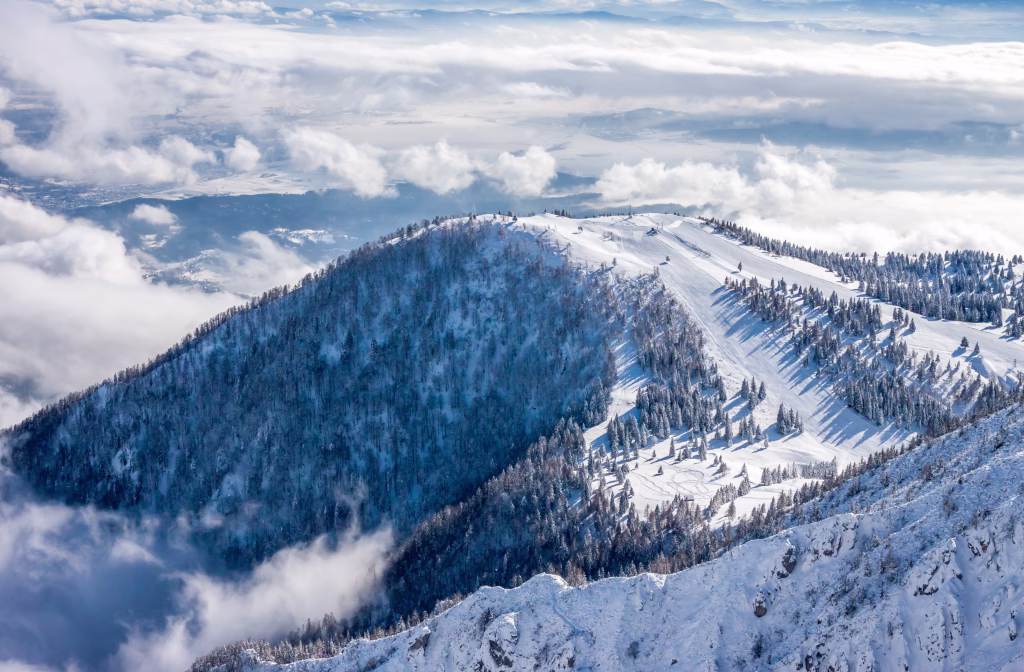 Slope on the skiing resort Krvavec in Slovenia