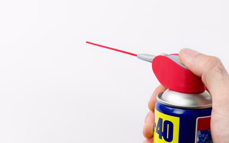 WD40. Anti-rust cleaner on a white background