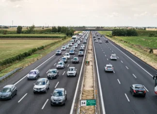 Več ur stojite v koloni, nato pa še plačate polno cestnino. To se sedaj spreminja … 2017-07-15: E45 - A14 between Bologna and Imola (Emilia Romagna), Italy; slow traffic to the vacation destinations.