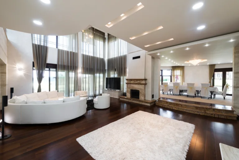 Interior of a specious dining room in luxury aprtment