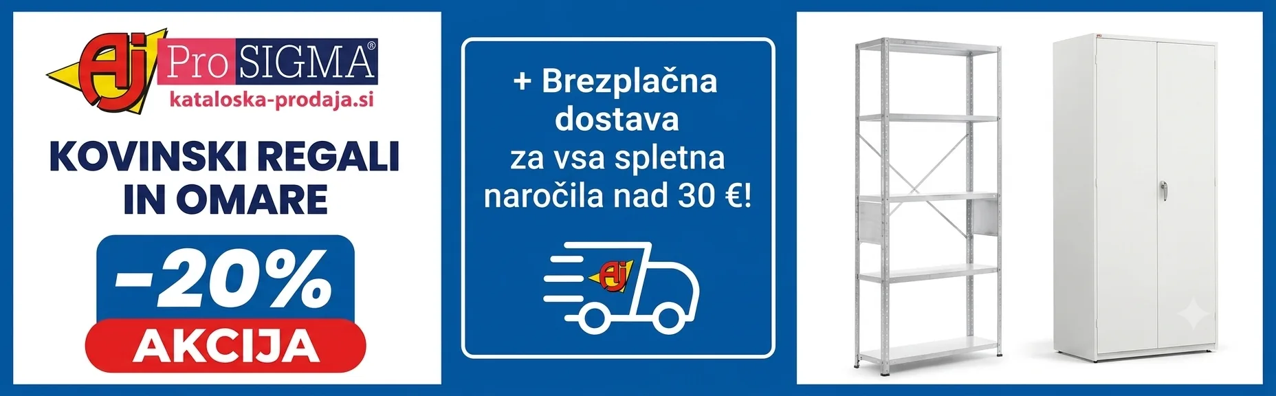 Kovinske omare in regali; -20% popust; Prosigma