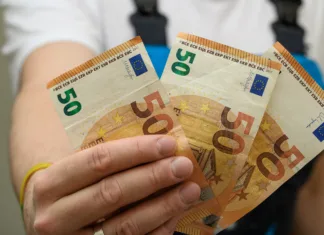 Nikoli več ne zavrzite tega v smeti: skriti »zaklad« v vašem košu vam lahko prihrani na stotine evrov! A worker in overalls showing banknotes in his hand, minimum wage for manual labor