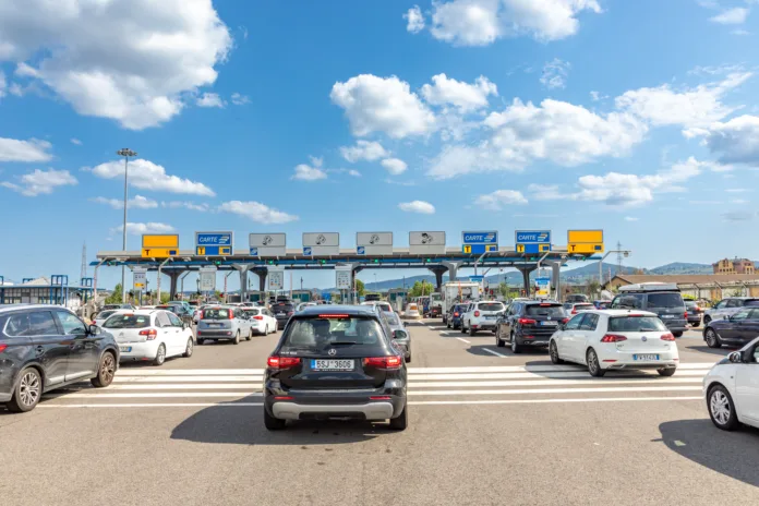 florence-italy-july-6-2024-toll-station-at-highway-in-florence-italy-stockpack-istock Florence, Italy - July 6, 2024: toll station at Highway in Florence, Italy.