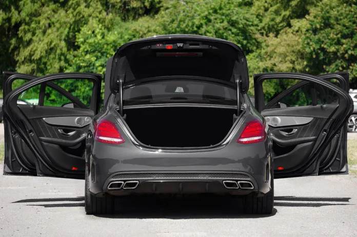 Mercedes benz with open doors